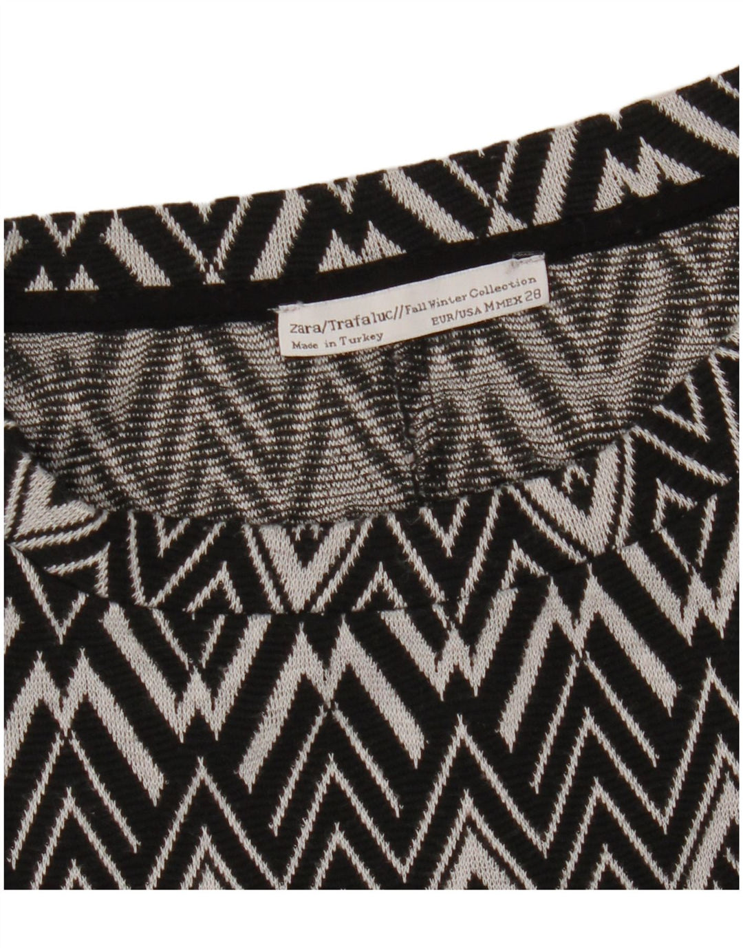 Женское платье-джемпер с рукавом 3/4 Zara UK 12, средний черный с геометрическим рисунком