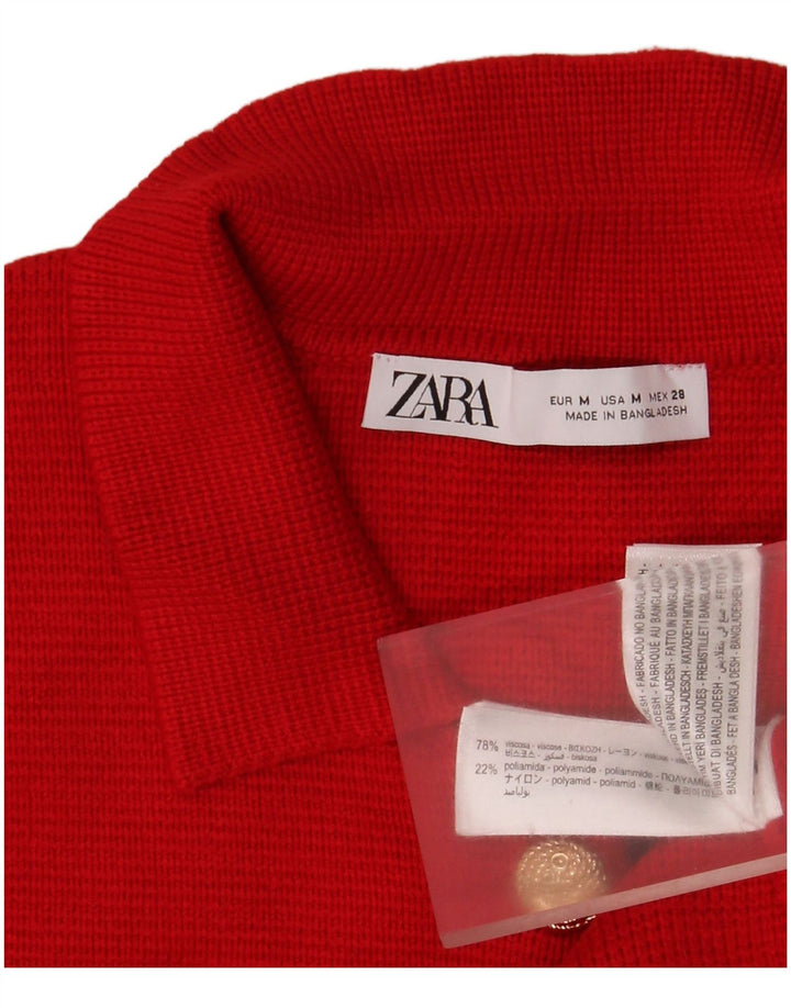 Женский кардиган Zara UK 12, средний красный вискоза
