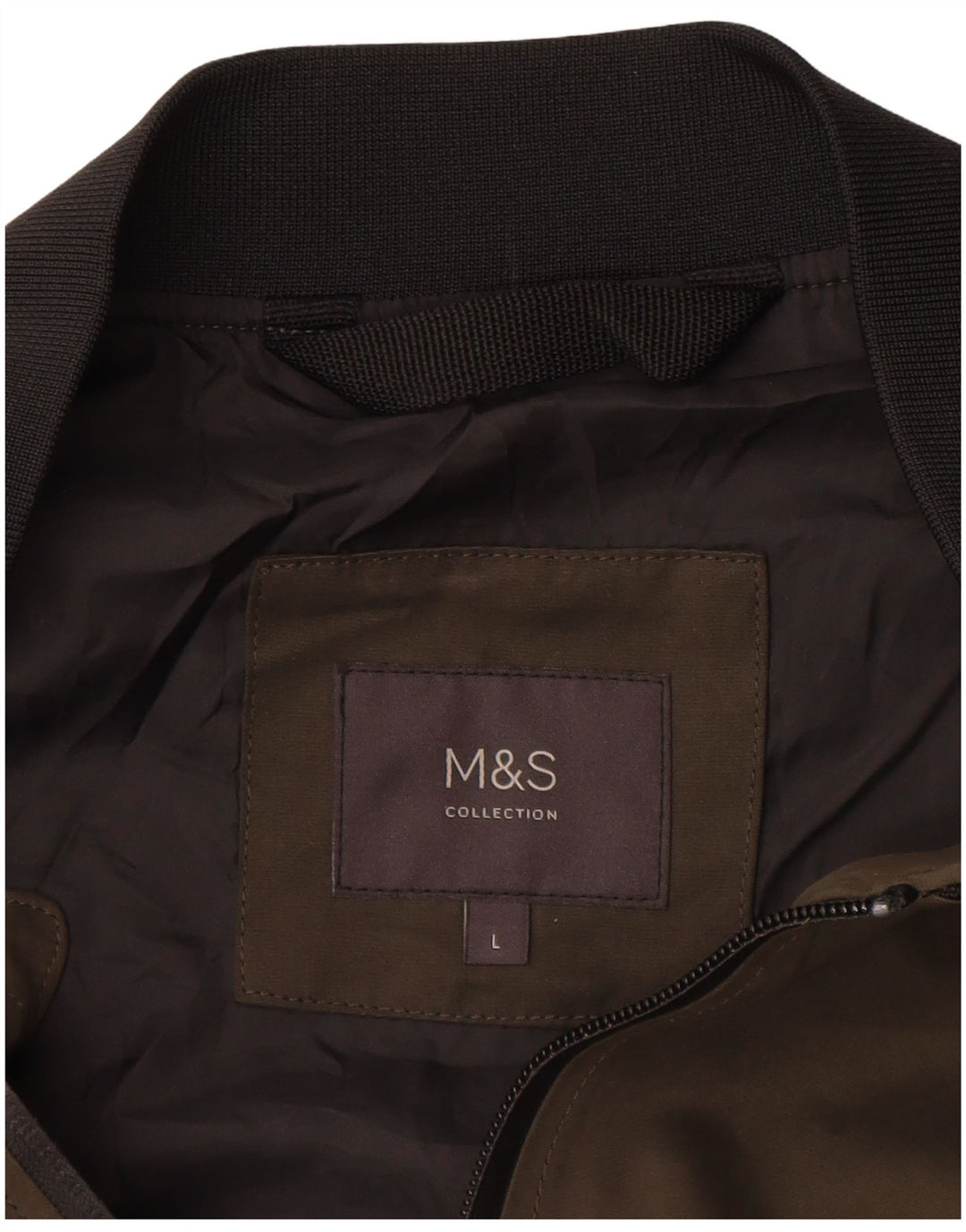 Мужская куртка-бомбер Marks & Spencer, большой размер, цвет хаки, полиэстер
