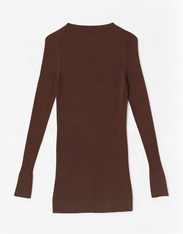 Женский удлиненный кардиган Massimo Dutti UK 10, маленький, коричневый, шерсть