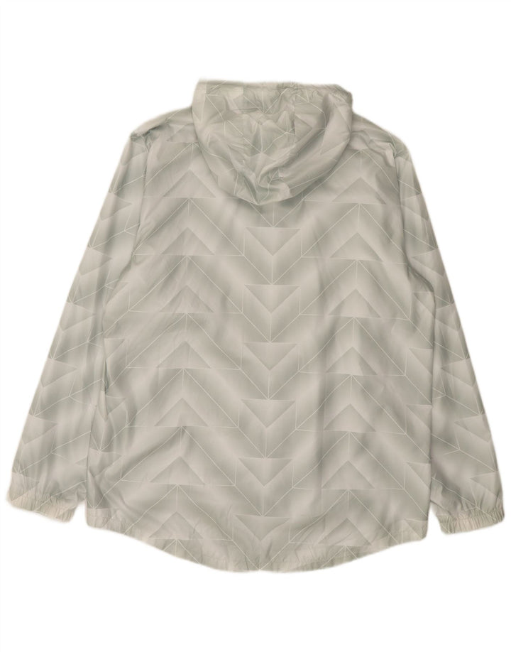 Мужская дождевик Adidas с капюшоном UK 40, большой серый полиэстер с геометрическим рисунком