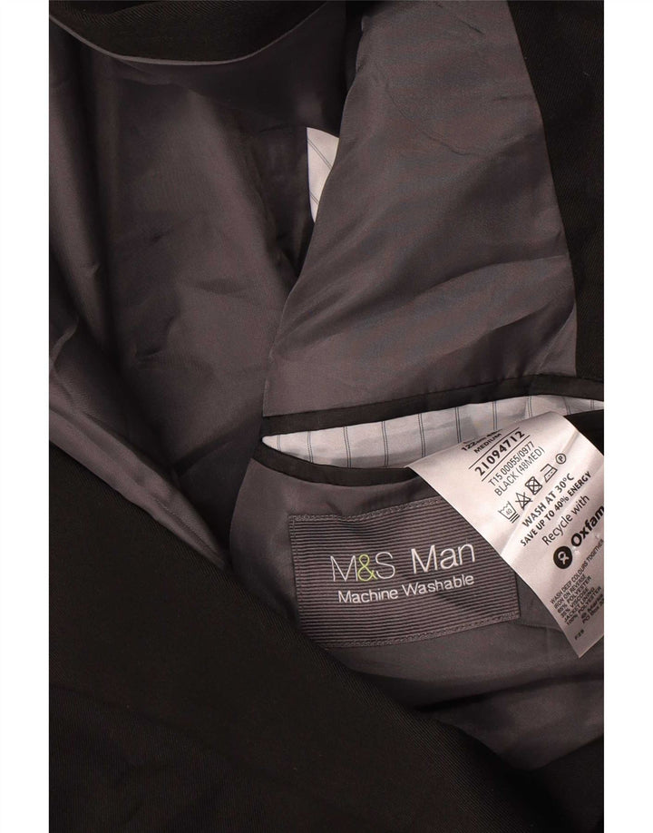Мужской пиджак на двух пуговицах Marks & Spencer UK 48 2XL, черный полиэстер