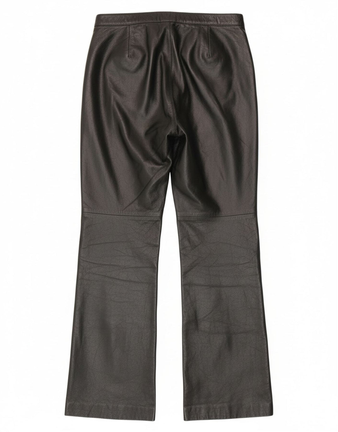 Винтажные женские кожаные брюки Bootcut IT 44 Medium W28 L30 Черные кожаные
