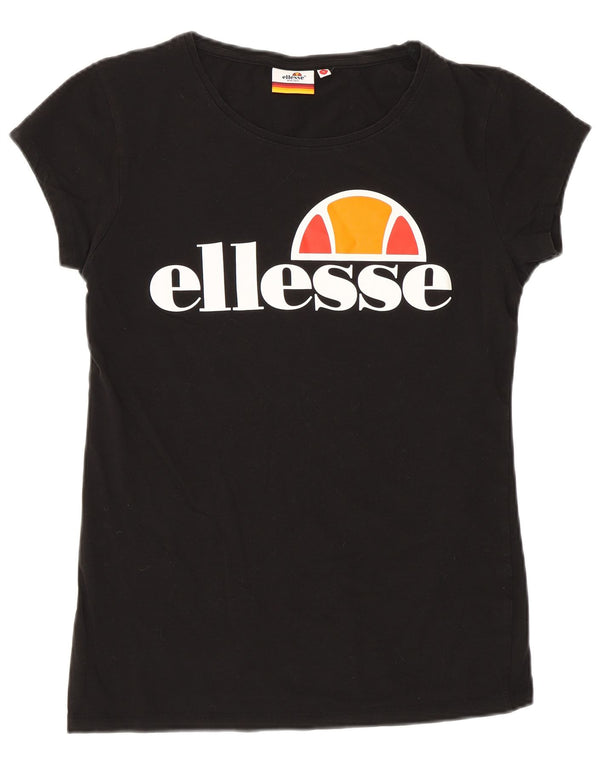 Женская футболка с рисунком Ellesse Heritage Top UK 14, большая черная