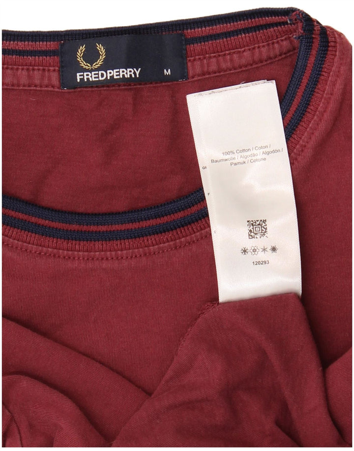 Мужская футболка FRED PERRY Top среднего цвета, бордовый, хлопок с цветными блоками