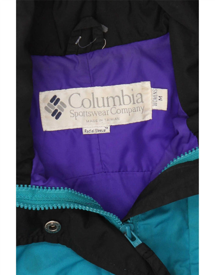 Женская лыжная куртка Columbia Oversized UK 14, средний бирюзовый цвет с цветными блоками