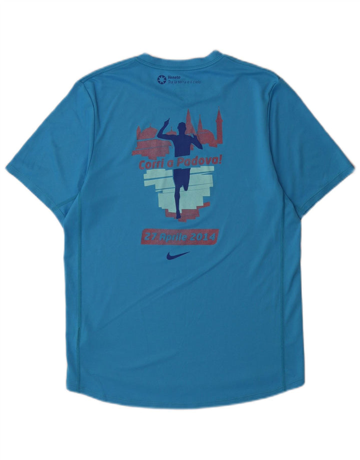 Мужская футболка с графическим принтом Nike Dri Fit, маленький синий цвет