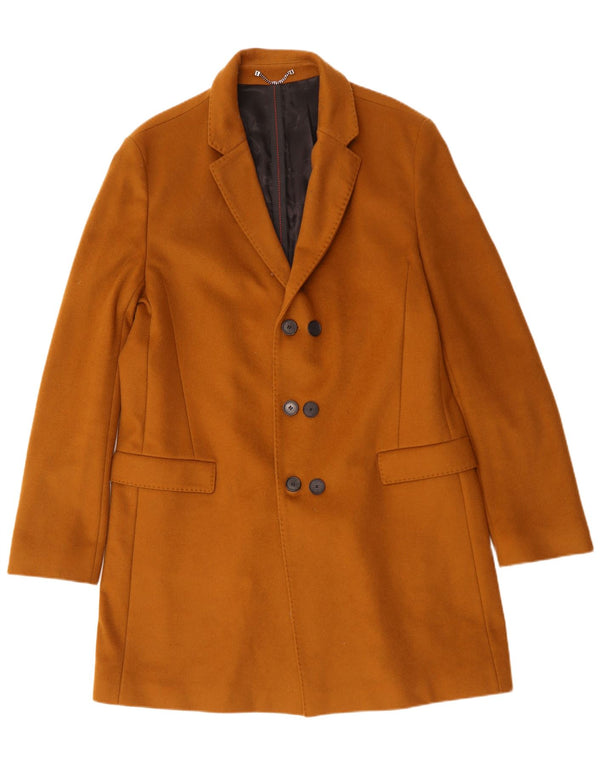 Мужское двубортное пальто Hugo Boss IT 56 3XL Коричневое Шерстяное