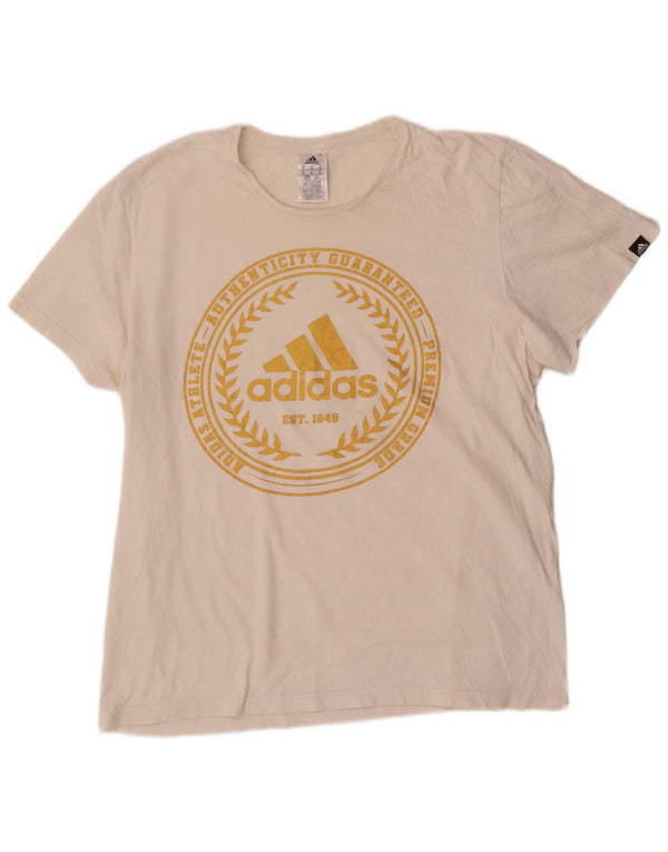 Adidas Мужская футболка с рисунком Top XL Белый хлопок