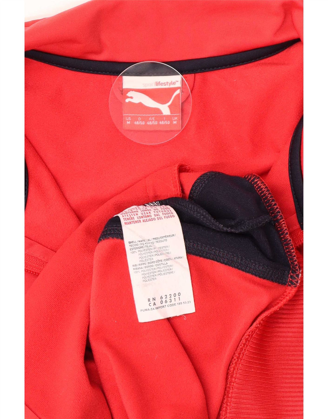 Мужской спортивный костюм Puma, верхняя куртка, средний красный полиэстер с цветными блоками