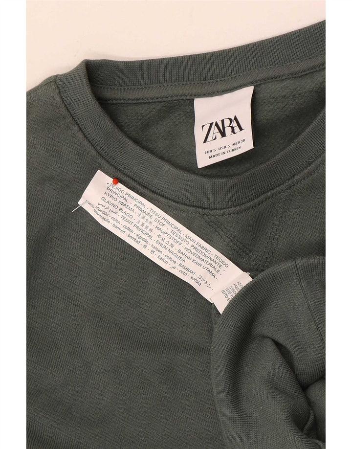 Мужской свитер Zara, маленький зеленый хлопковый джемпер