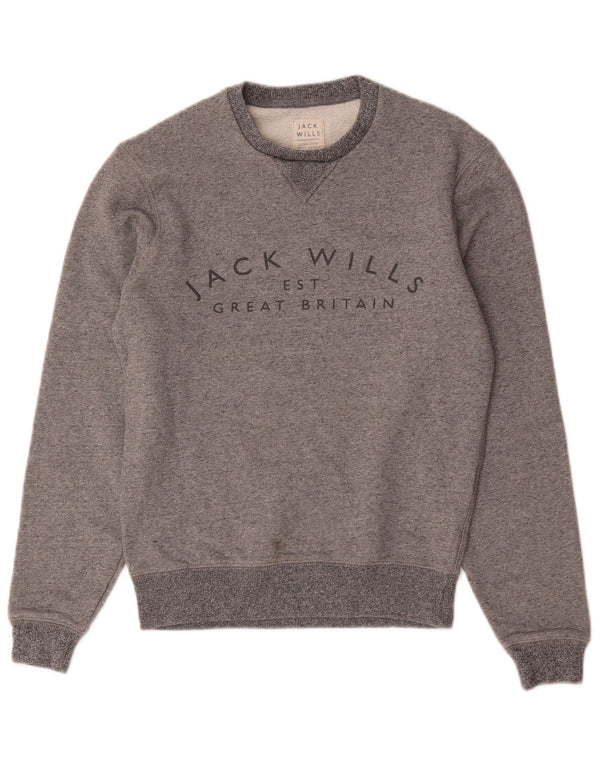 Мужской свитшот с рисунком Jack Wills XS, серый хлопок с крапинками
