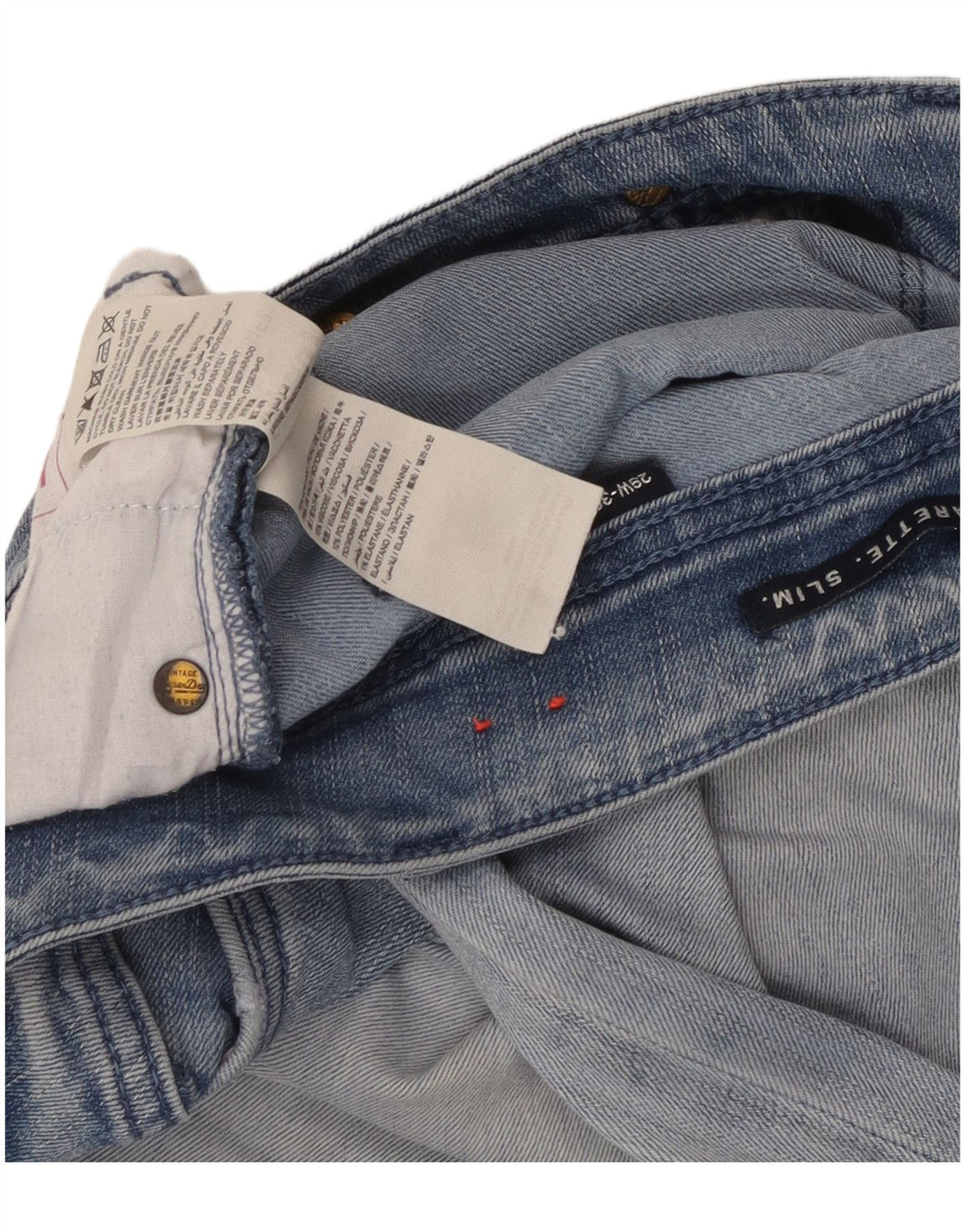 Женские узкие джинсы-сигареты Superdry W29 L32, синий хлопок