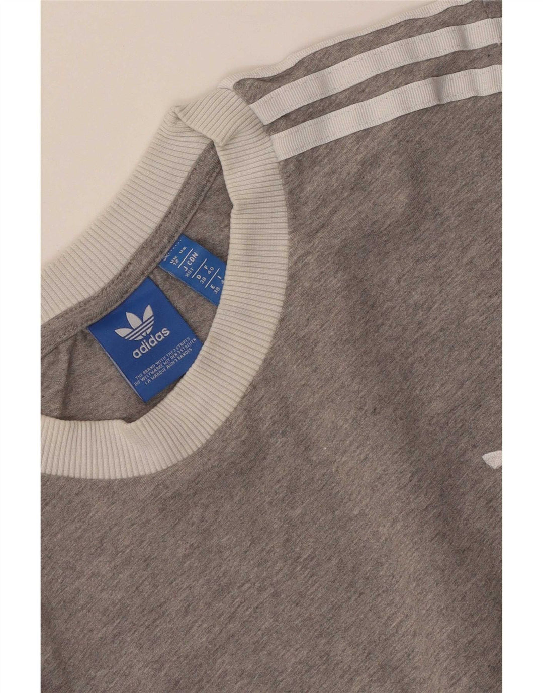 Женский свитер с рисунком Adidas UK 12, средний серый цвет с цветными блоками