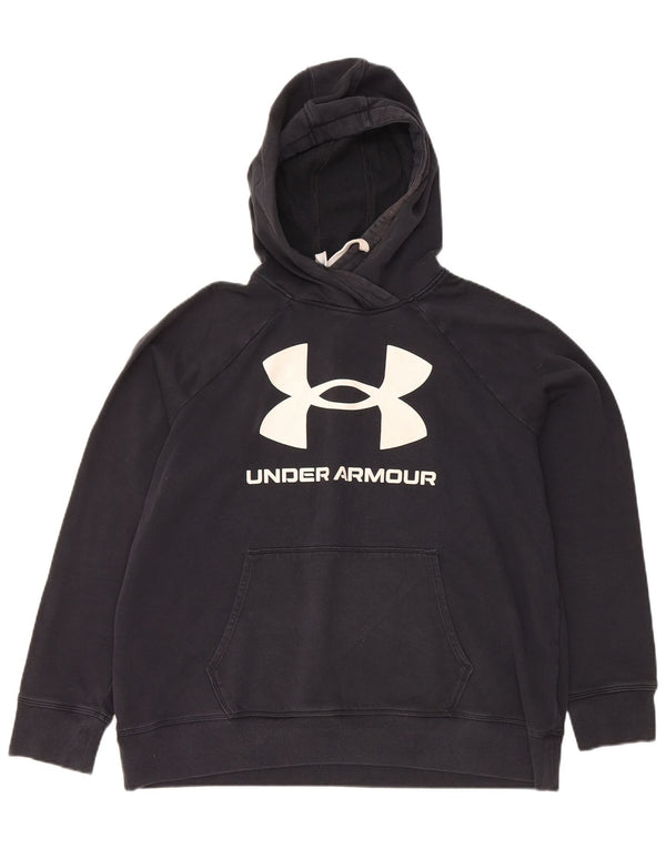 Женский джемпер с капюшоном Under Armour UK 16, темно-синий, хлопок, большой размер