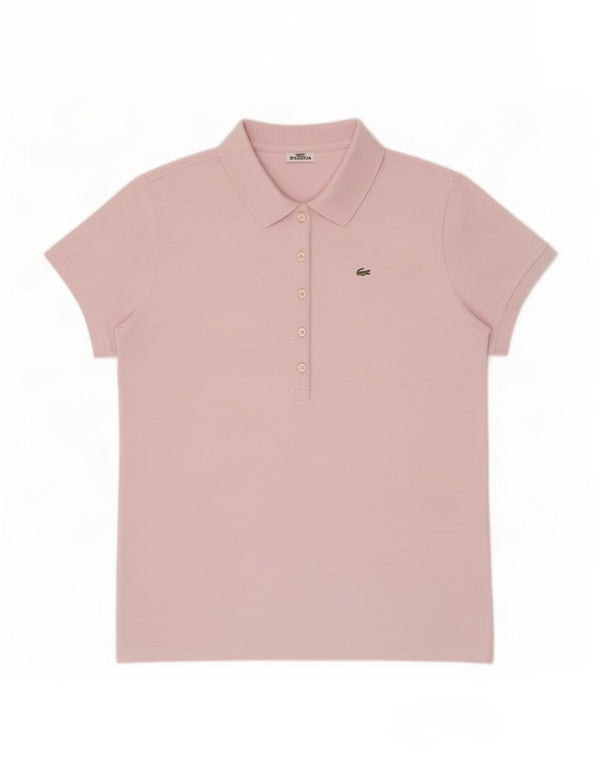 Женская рубашка поло Lacoste, размер 46 XL, розовый хлопок