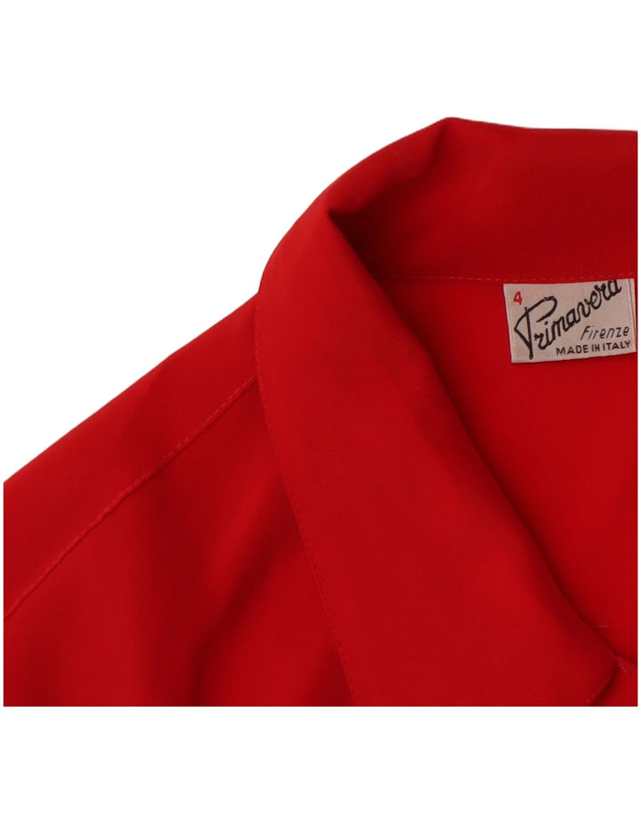 PRIMAVERA FIRENZE Womens Shirt Blouse UK 18 XL Red Polyester