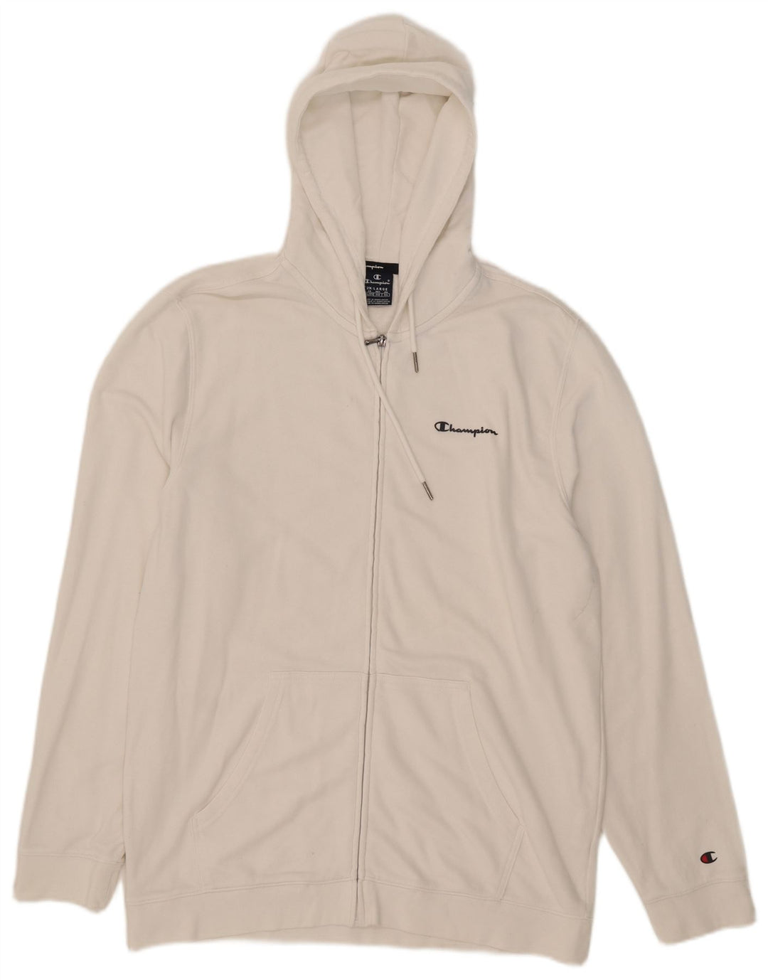 Мужской свитер с капюшоном на молнии Champion 2XL, белый хлопок