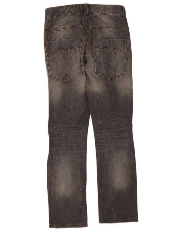 BENETTON Прямые джинсы с потертостями для девочек 11-12 лет 2XL W28 L28 Серые