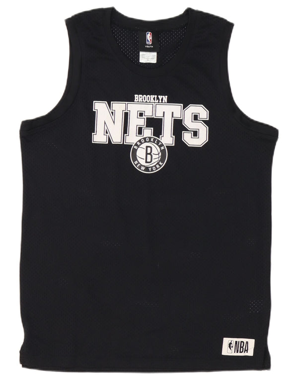 Жилет с графическим рисунком NBA для мальчиков Brooklyn Nets, черный полиэстер, 15–16 лет