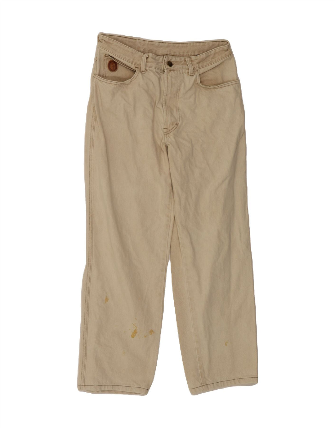 TRUSSARDI Mens Straight Jeans W35 L27 Beige Cotton Vintage Trussardi and Second-Hand Trussardi from Messina Hembry 