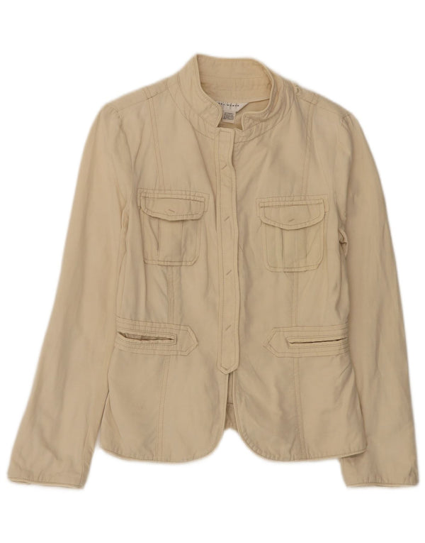 Женская куртка Zara UK 12, средний цвет, бежевый хлопок