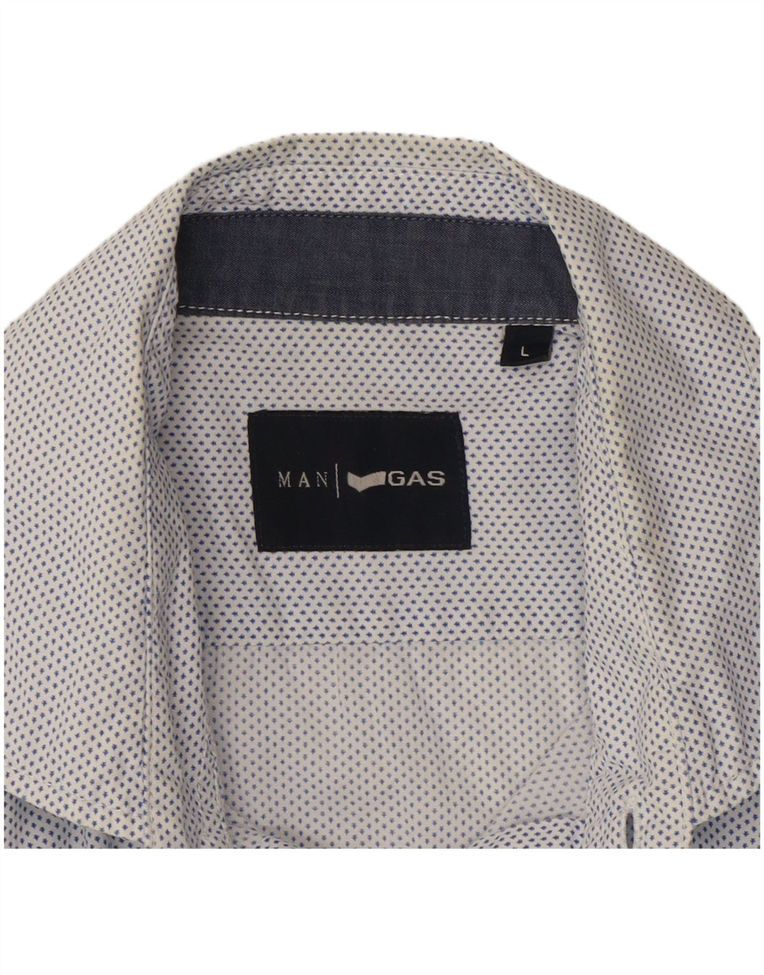 Мужская рубашка Gas, большая синяя пятнистая хлопковая рубашка