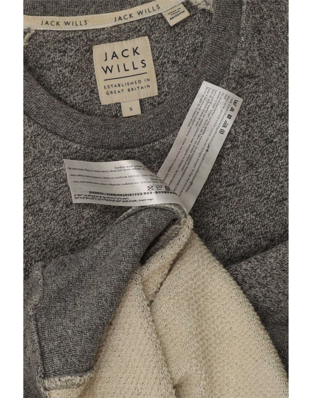 Мужской свитшот с рисунком Jack Wills, маленький серый хлопковый джемпер в крапинку