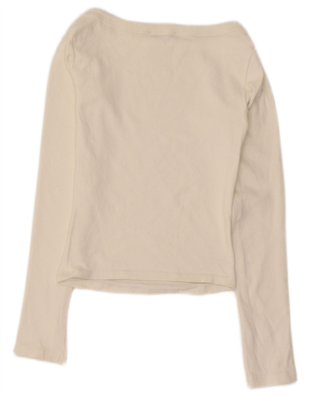 Женский укороченный топ Zara UK 12 с длинным рукавом, средний, белый