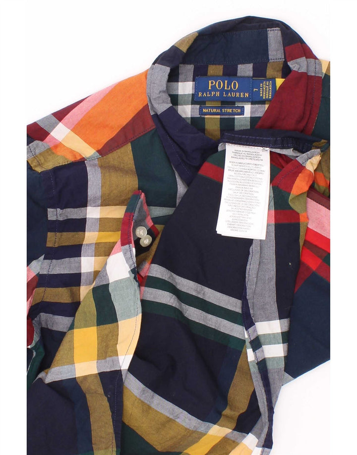 Рубашка Polo Ralph Lauren для мальчиков 6-7 лет, хлопковая разноцветная клетка
