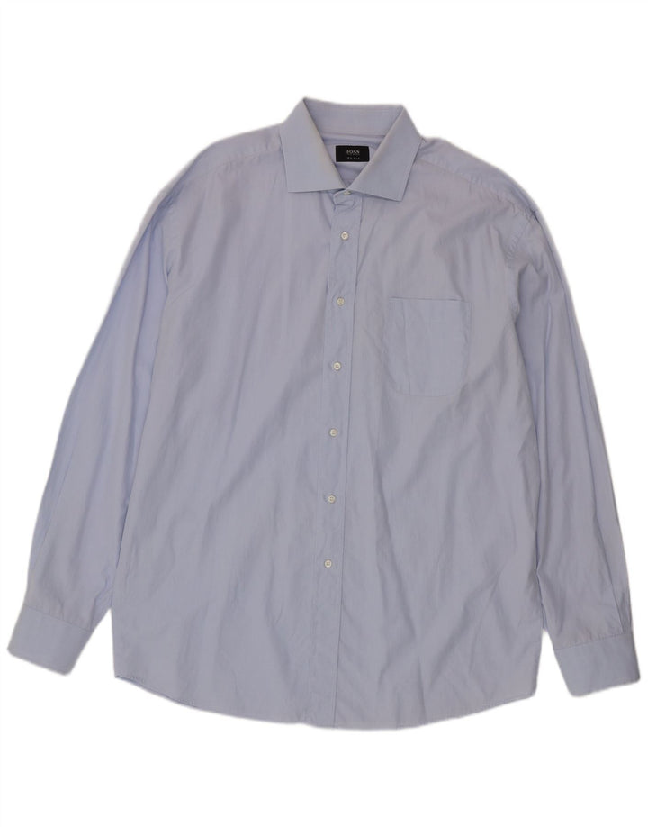 Мужская рубашка Hugo Boss, размер 45 17 1/2 XL, синяя