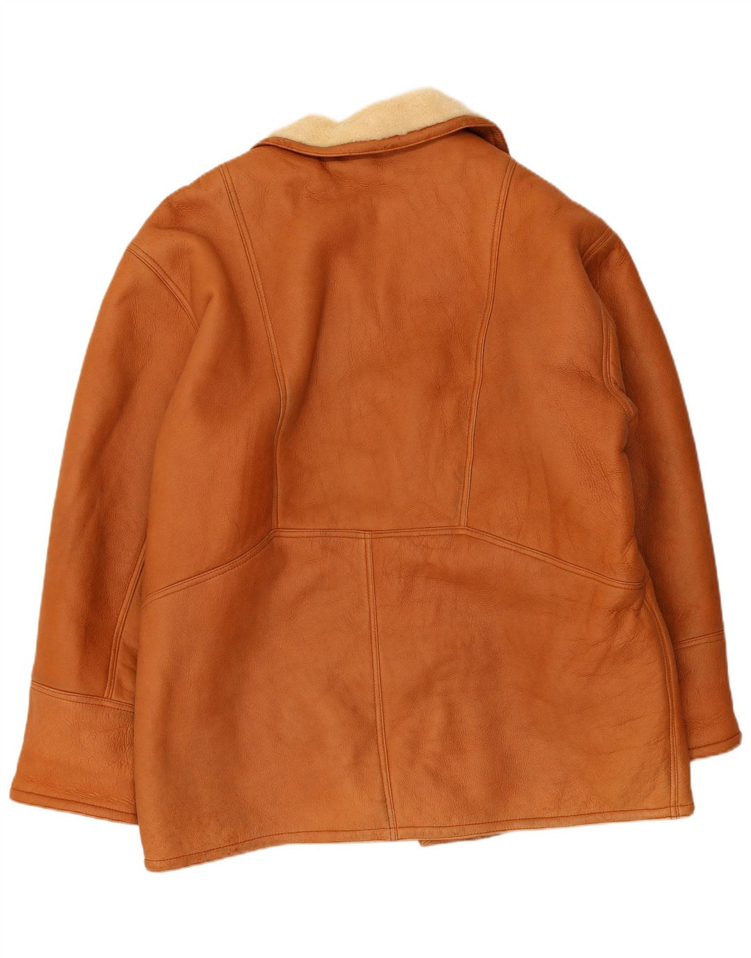 Винтажная мужская дубленка UK 40, большая коричневая кожаная