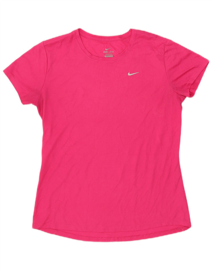 Женская футболка NIKE Dri Fit UK 14, большая розовая