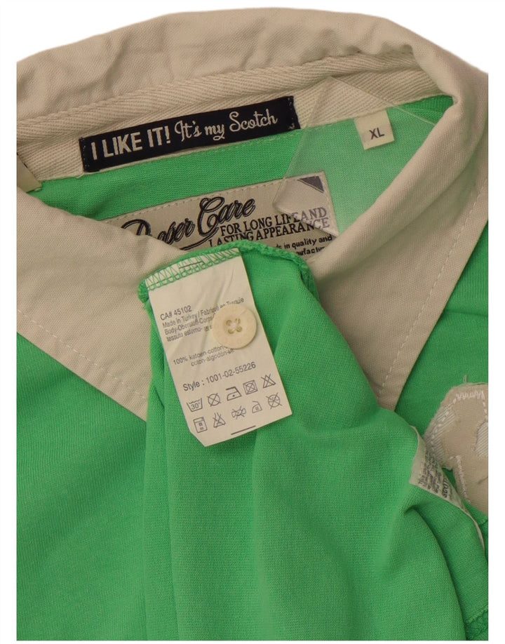 Мужская рубашка-поло для регби с графическим рисунком SCOTCH & SODA XL, зеленый хлопок