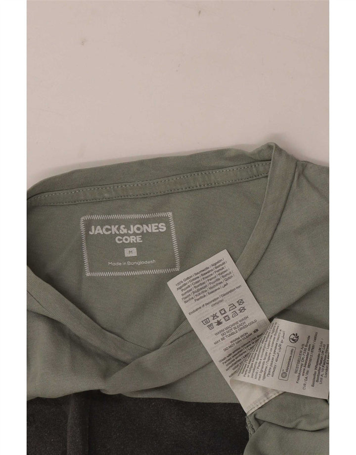 Мужская футболка с рисунком Jack & Jones, хлопковый топ среднего зеленого цвета