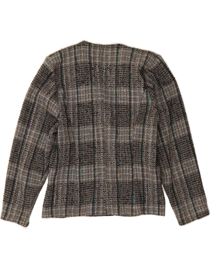 CLASS Womens Double Breasted Blazer Jacket IT 42 Medium Grey Check Vintage Class and Second-Hand Class from Messina Hembry 