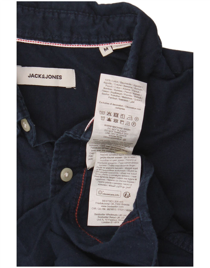 Мужская рубашка Jack & Jones среднего размера, темно-синяя, хлопковая