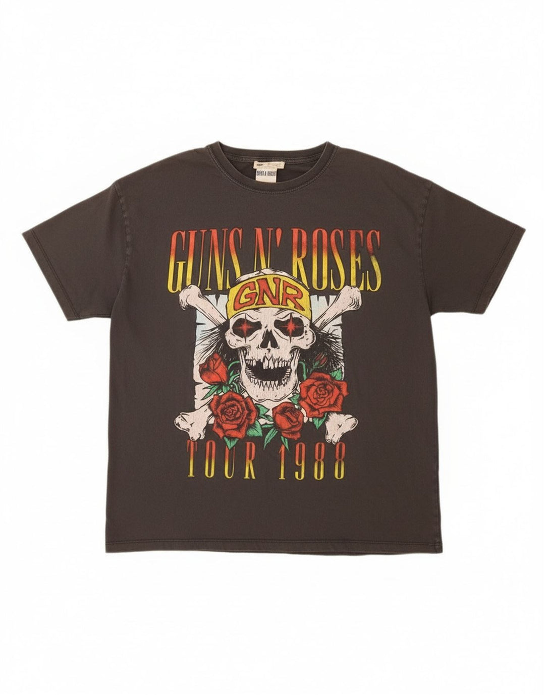 Мужская футболка с рисунком Guns & Roses Pull & Bear, большой серый хлопковый топ