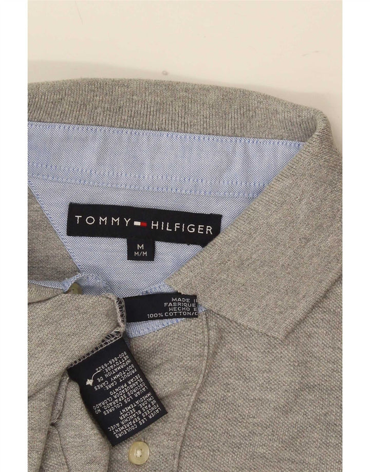 Мужская рубашка-поло Tommy Hilfiger из хлопка среднего серого цвета