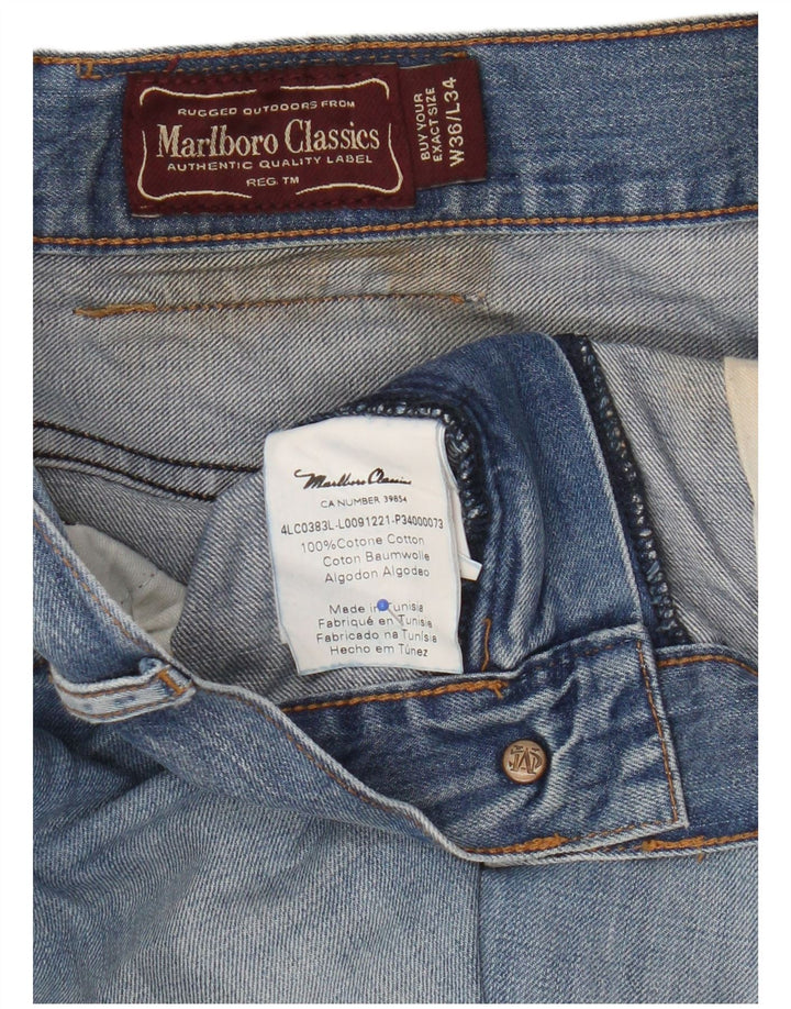 Мужские прямые джинсы Marlboro Classics W36 L34, синий хлопок