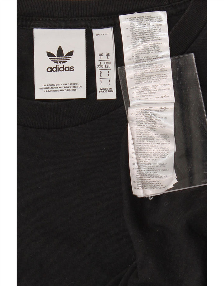 Мужская футболка ADIDAS, большой черный хлопок