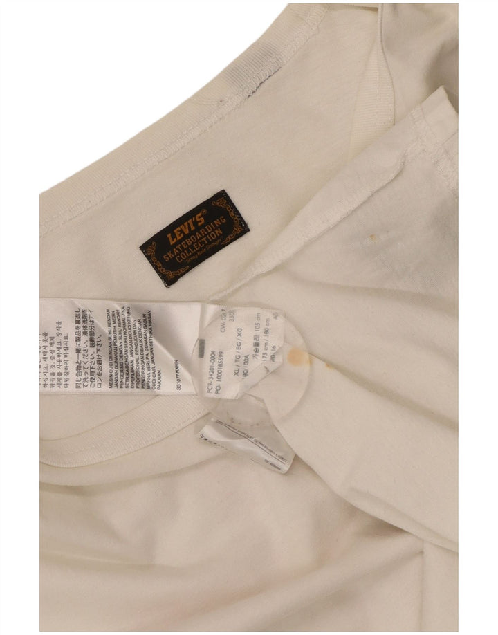 Мужская футболка с рисунком Levi's, топ XL, белый хлопок