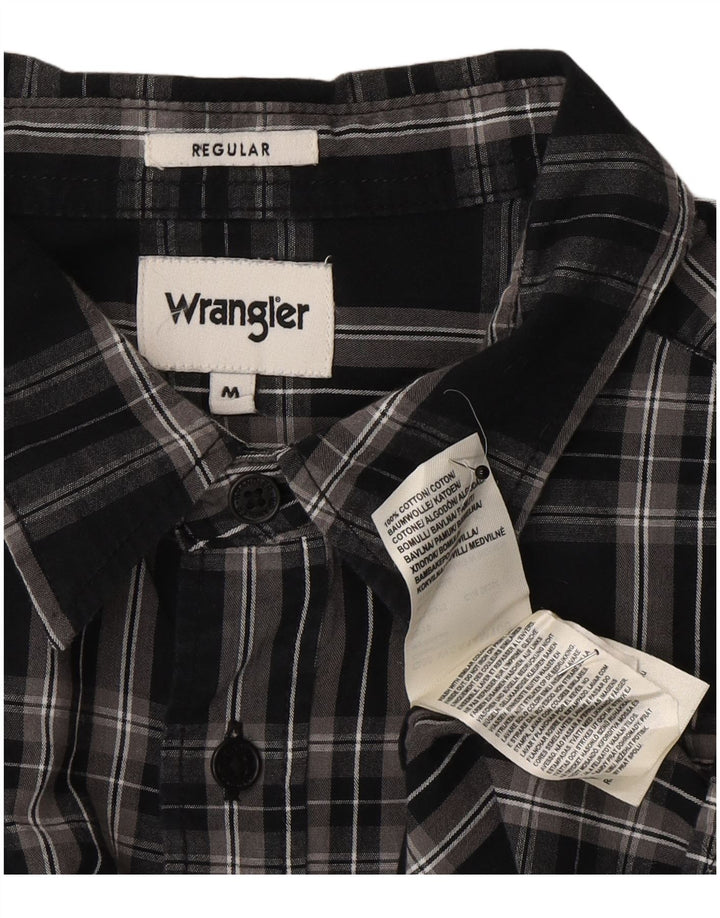 Мужская фланелевая рубашка стандартного кроя Wrangler, средний черный цвет, хлопок в клетку
