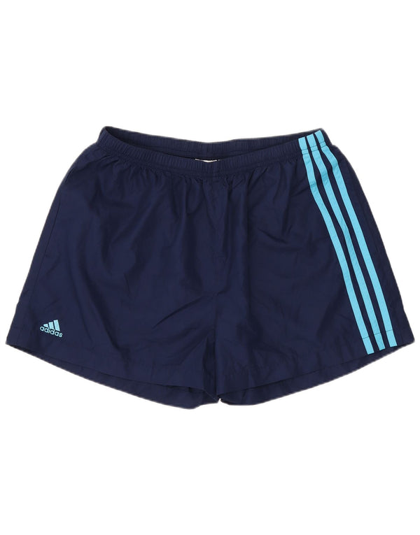Мужские спортивные шорты Adidas среднего размера, темно-синие, полиэстер