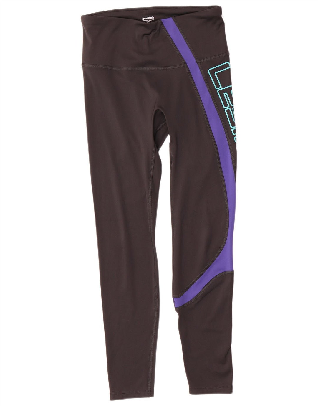 Женские леггинсы Reebok с рисунком UK 12/14, средние, черные, с цветными блоками