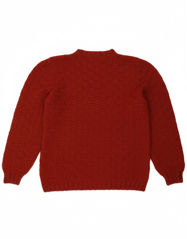 Vintage Womens Crew Neck Jumper Sweater UK 14 Medium Burgundy