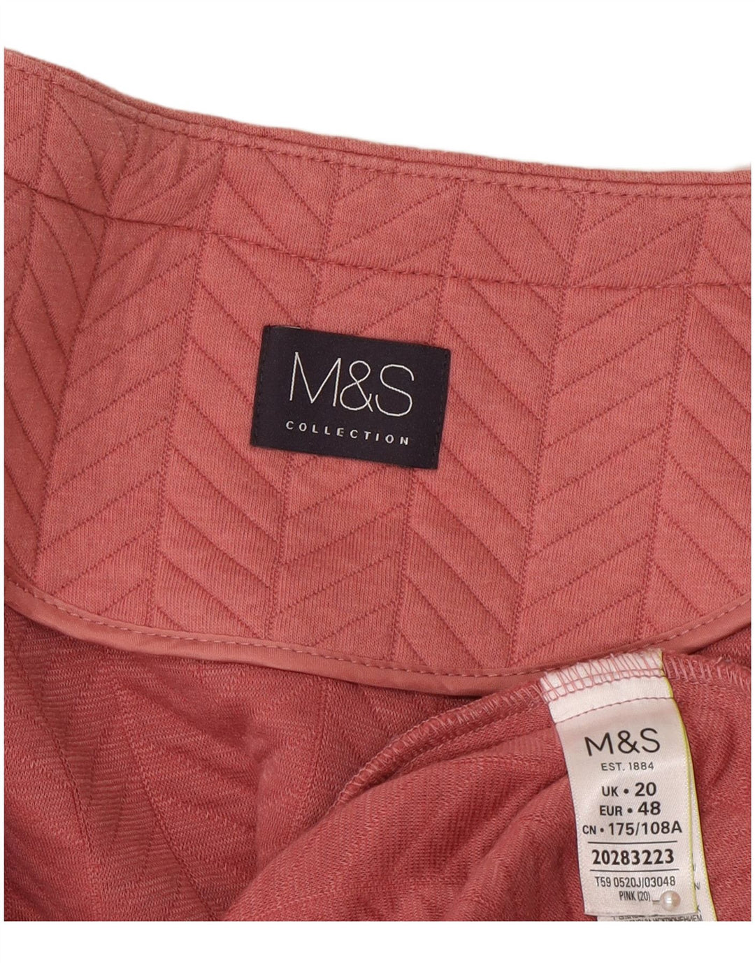 Женский пиджак на молнии Marks & Spencer UK 20 2XL розовый полиэстер