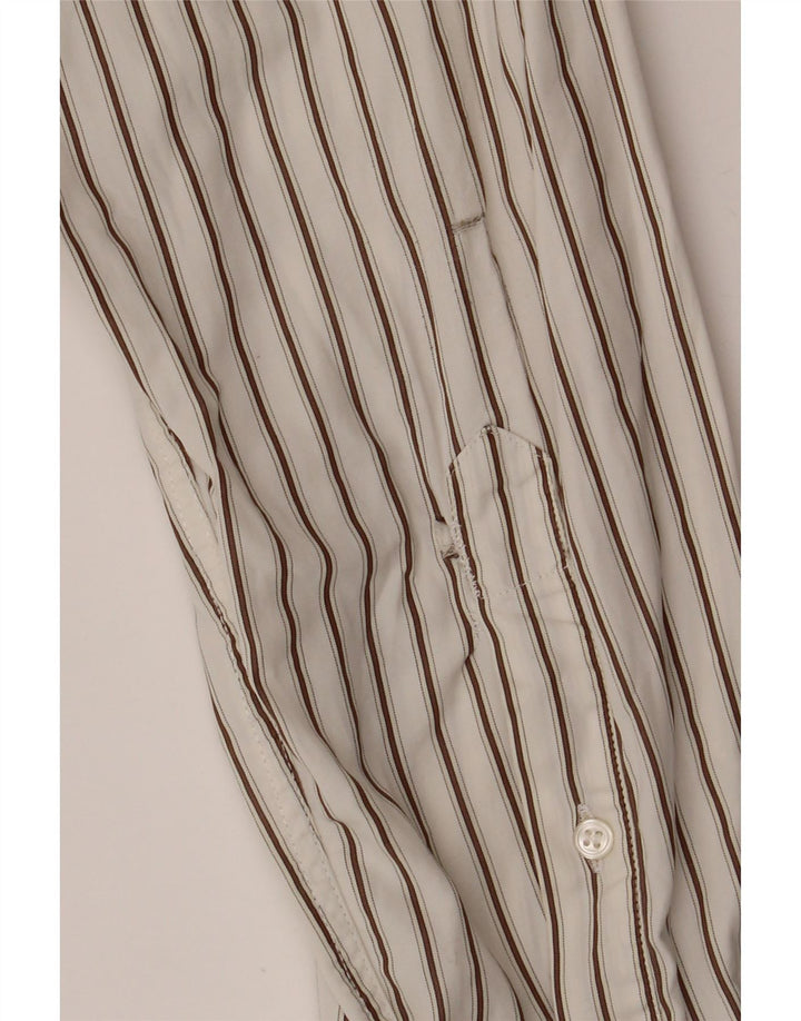 ROSSO MALASPINO Мужская рубашка размер 43 17, большая хлопковая белая полоска