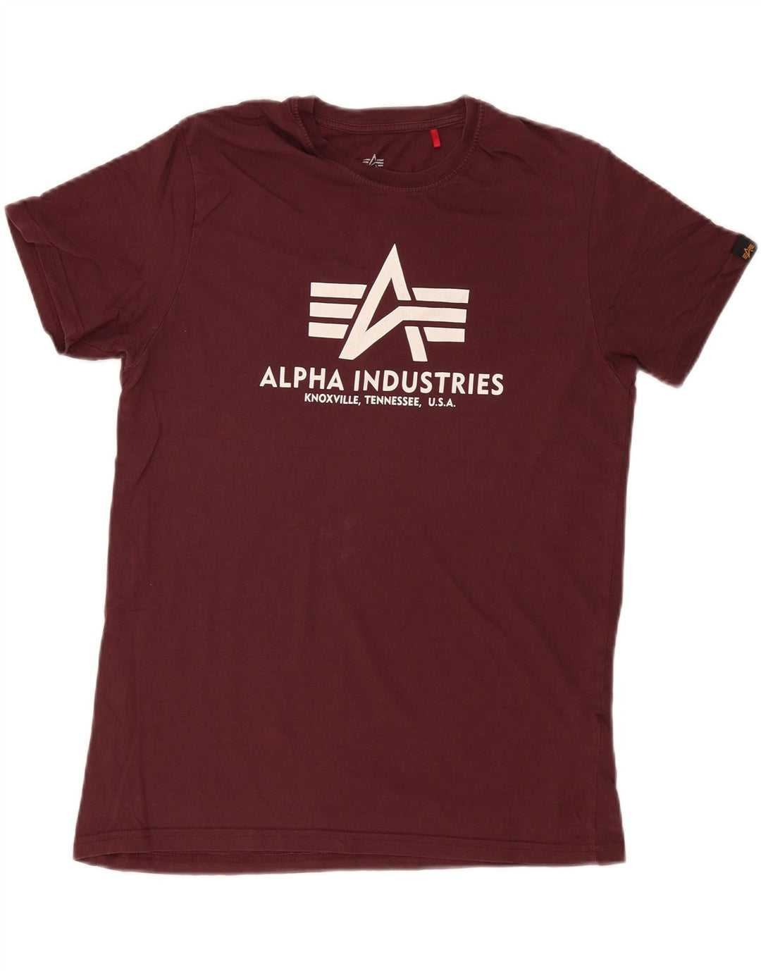 Мужская футболка с рисунком Alpha Industries, средний бордовый хлопок, хлопок