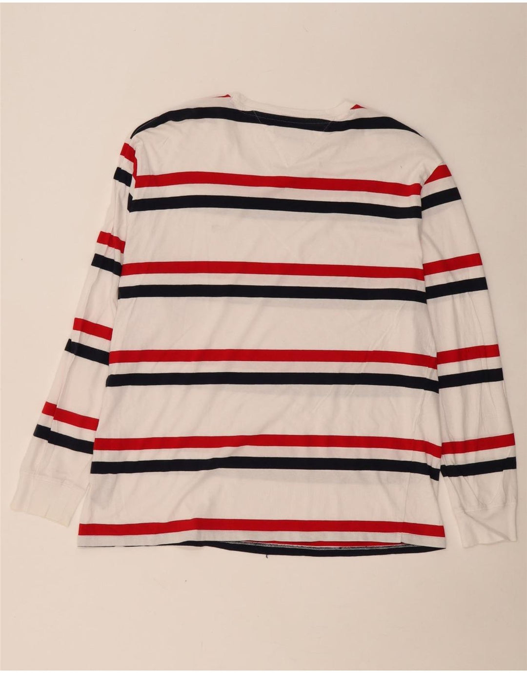 TOMMY HILFIGER Мужской топ с длинным рукавом XL из хлопка в белую полоску